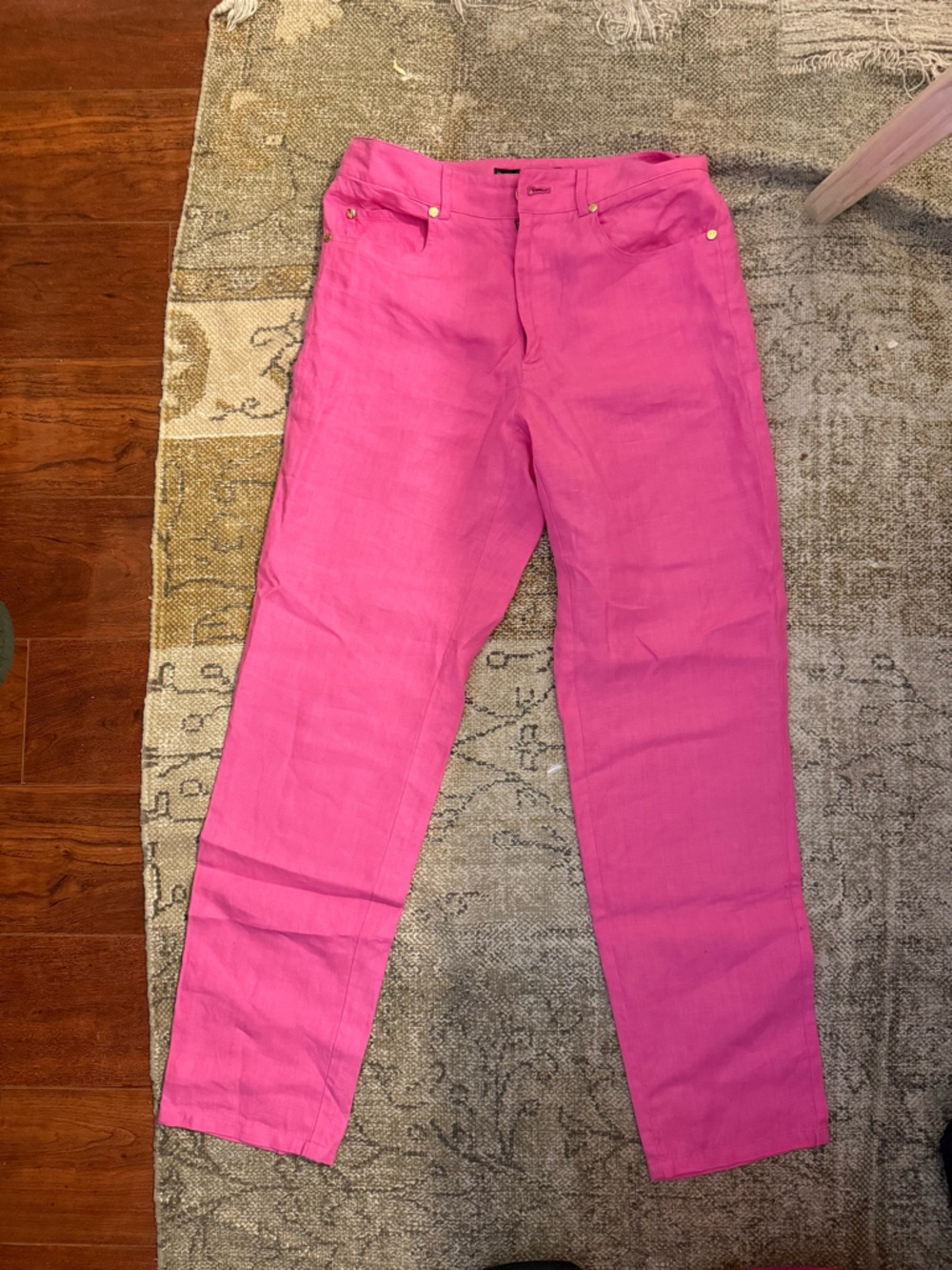 Ralph Lauren Bright Pink 100% Linen Pants